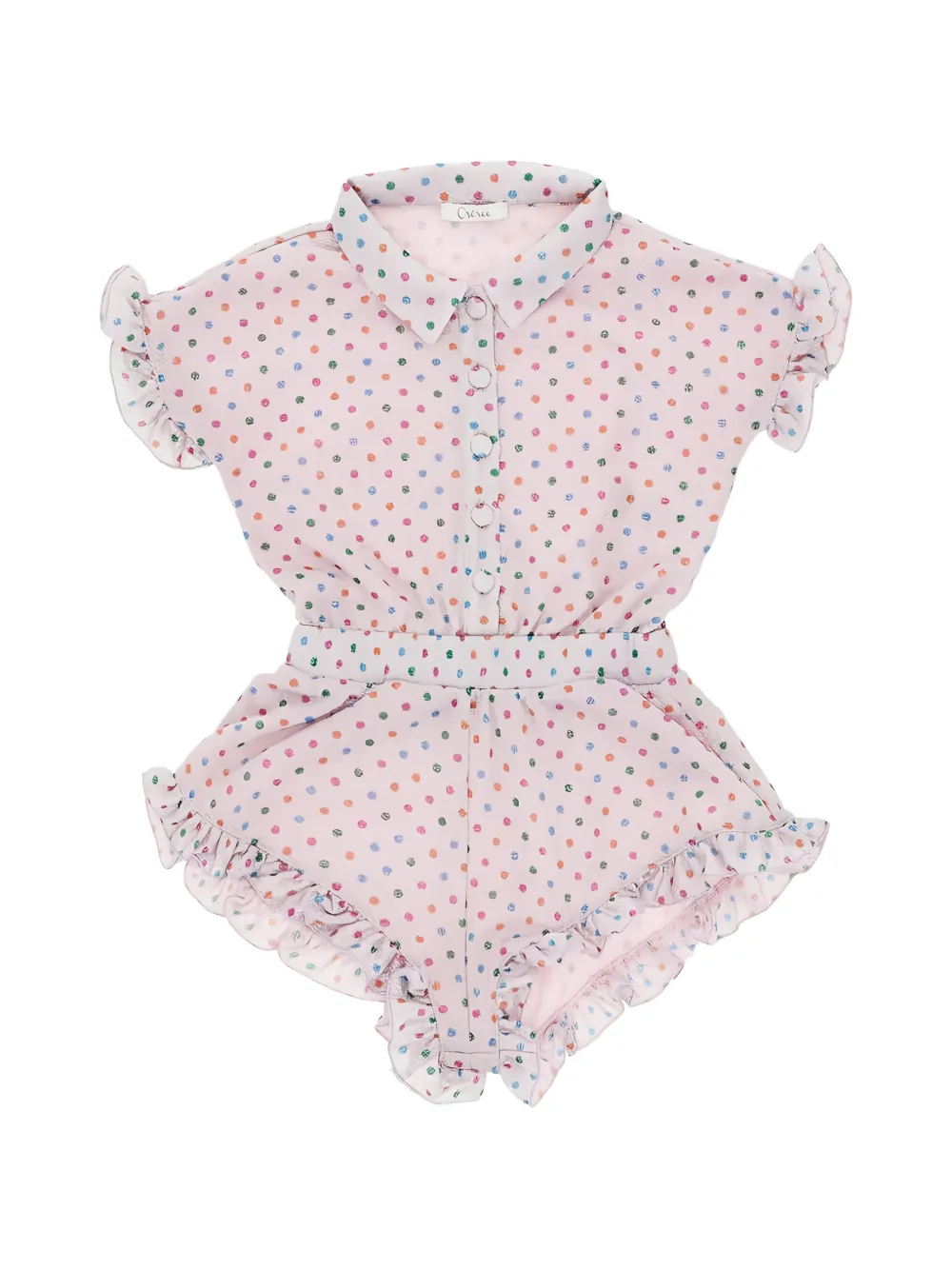 Oseree Kids glitter polka-dot playsuit - Rosa