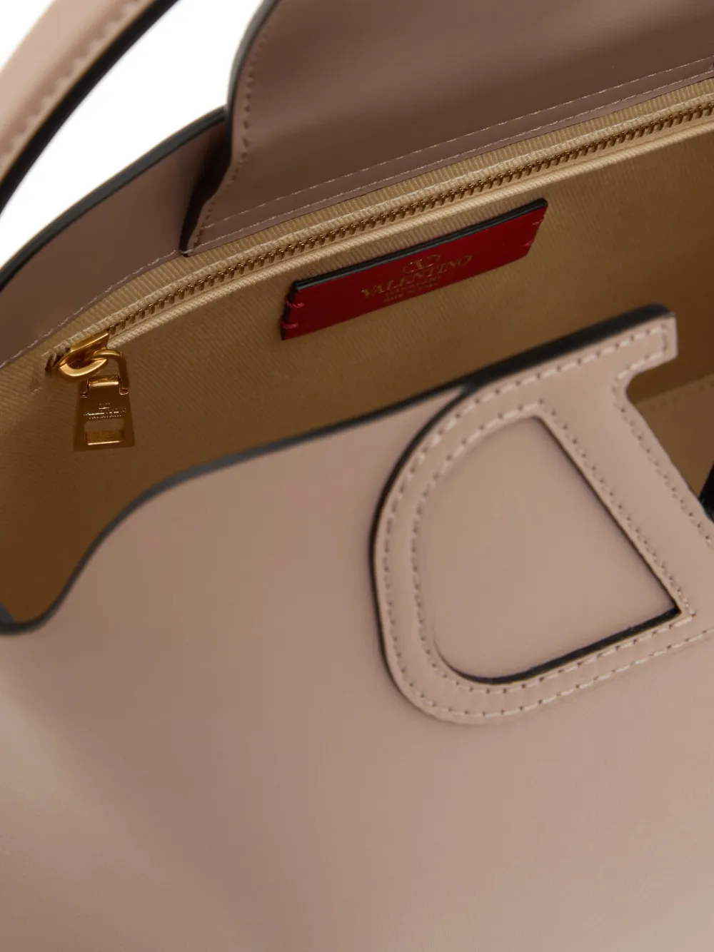 Valentino Garavani Fill Me In kalfsleren handtas Beige