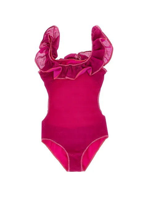 Oseree Kids ruffled metallic swimsuit