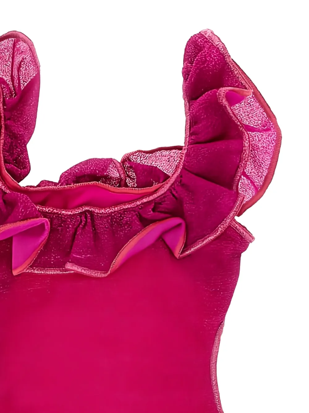 Oseree Kids Metallic badpak met ruches Roze