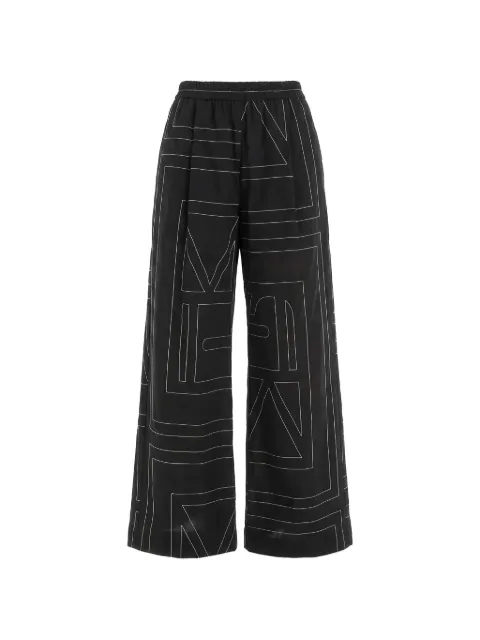 MeimeiJ contrast-stitch wide-leg trousers