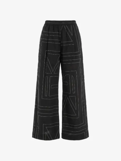 MeimeiJ contrast-stitch wide-leg trousers