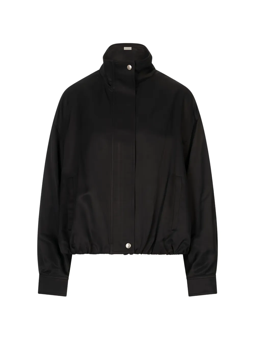 MeimeiJ high-neck elasticated-hem bomber jacket - Nero