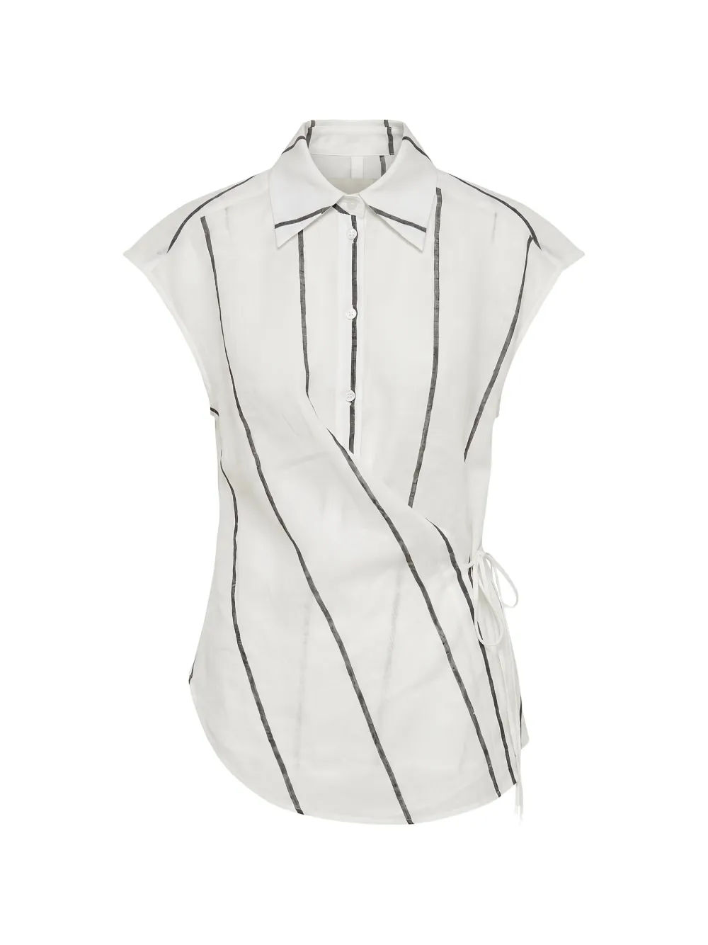 MeimeiJ striped sleeveless wrap shirt - Bianco