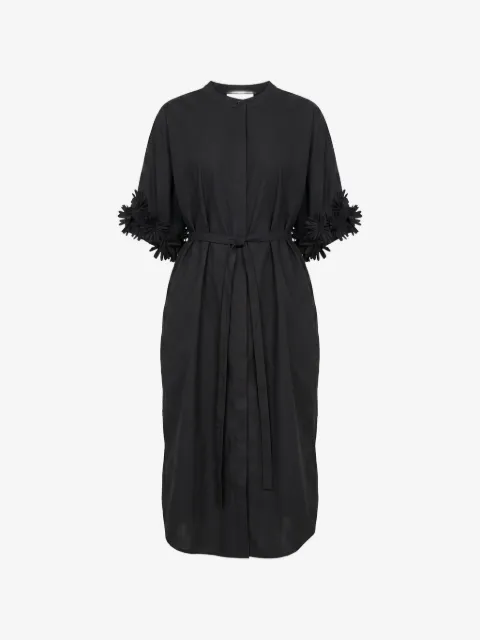 MeimeiJ floral-appliqué belted midi dress