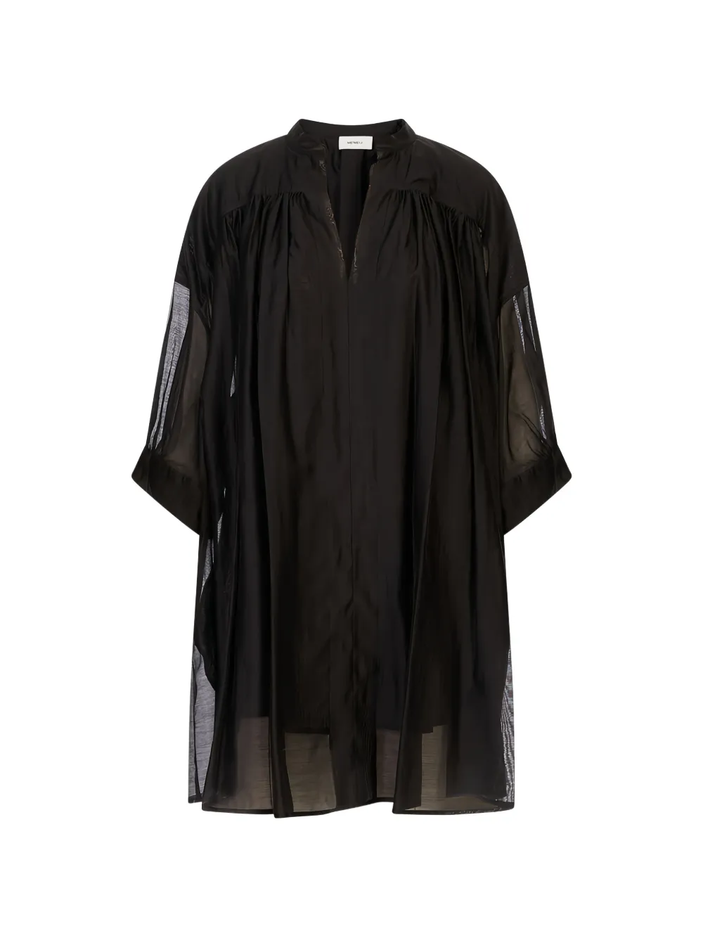 MeimeiJ sheer-panel shirt mini dress - Nero