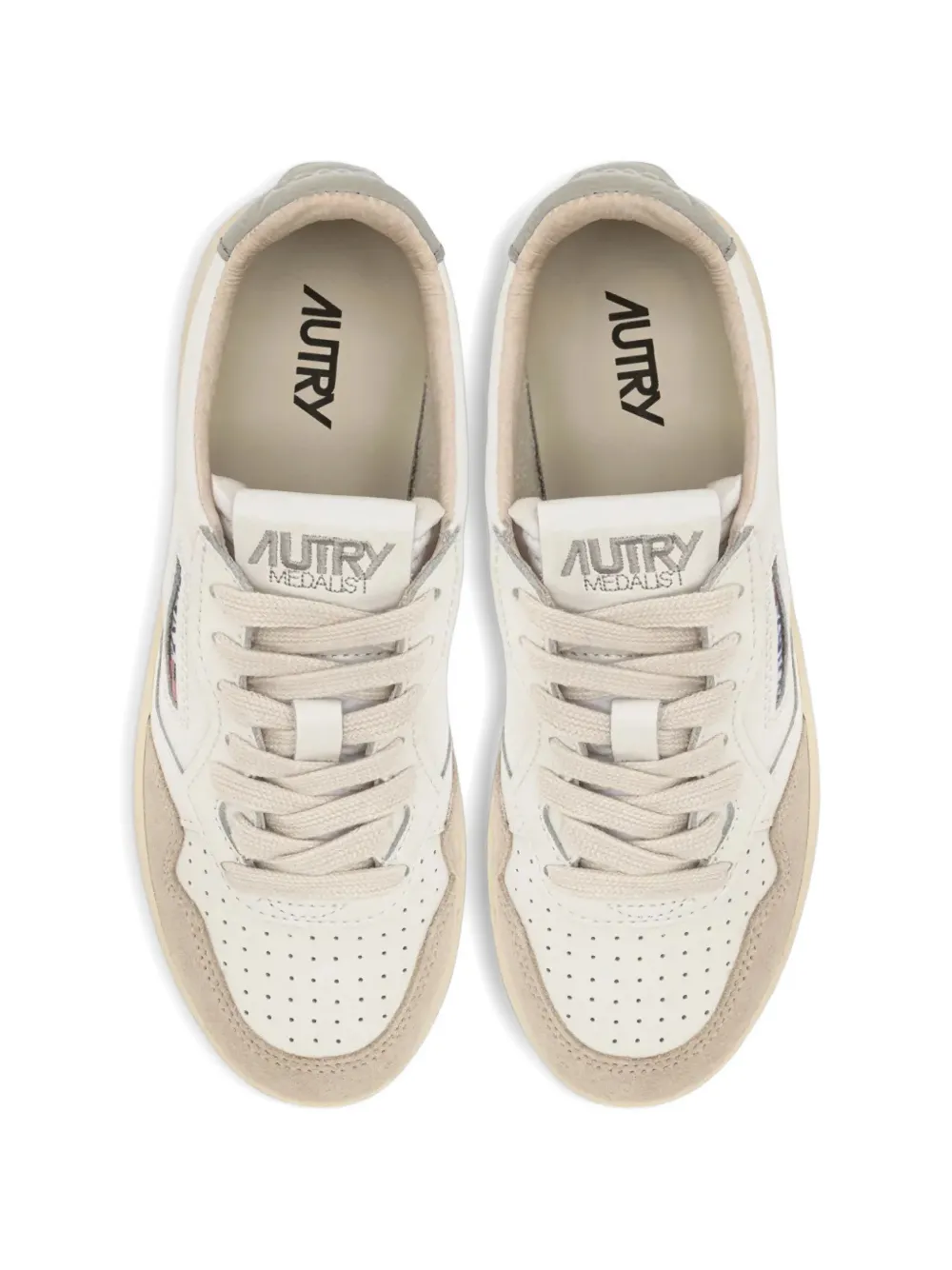Autry Medalist suede-panel sneakers Beige
