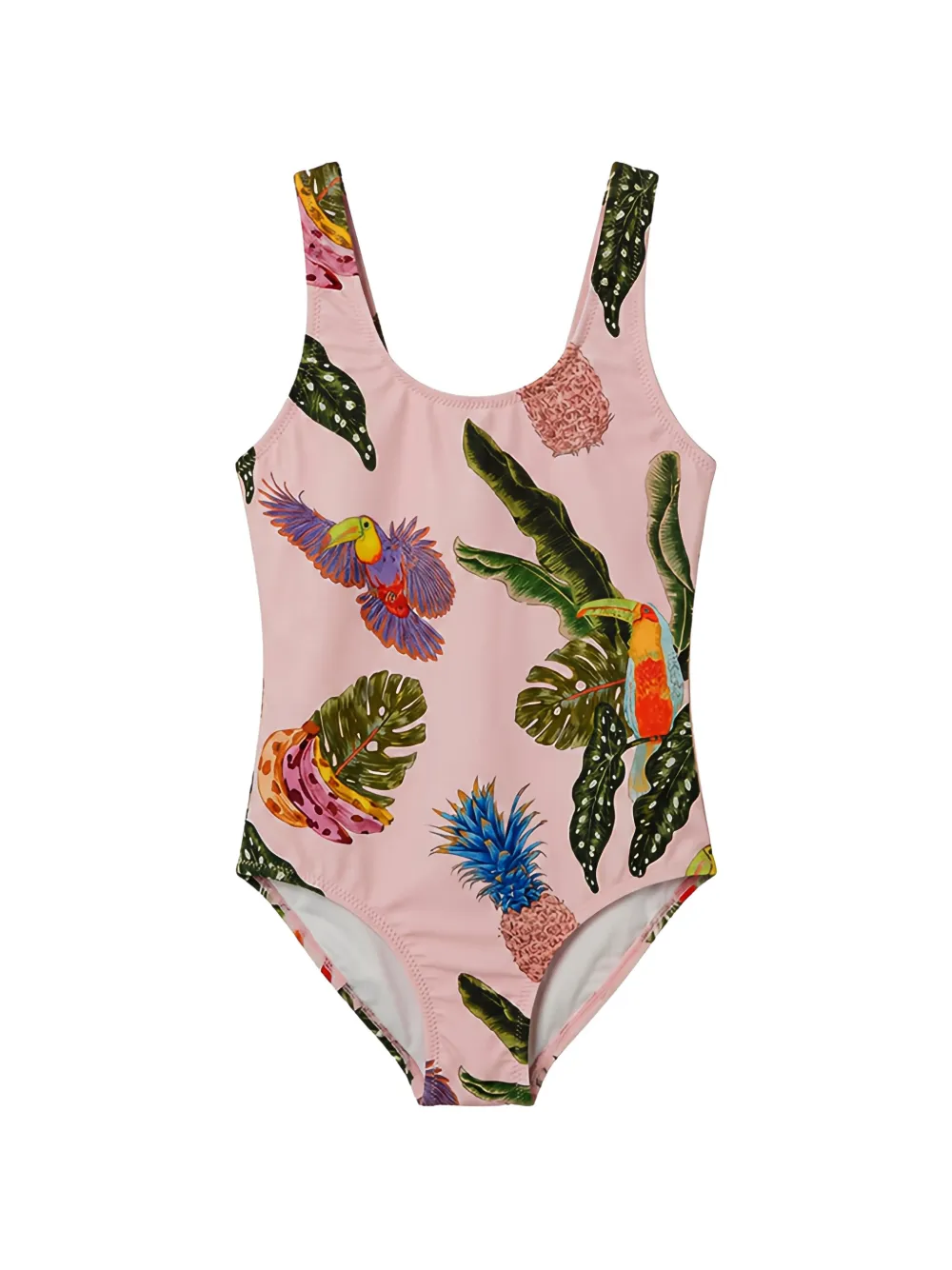 Roberto Cavalli Junior tropical-print swimsuit - Rosa