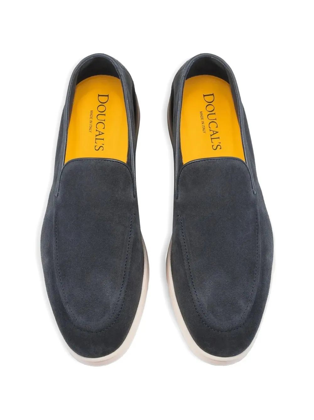Doucal's suede apron-toe loafers Blauw