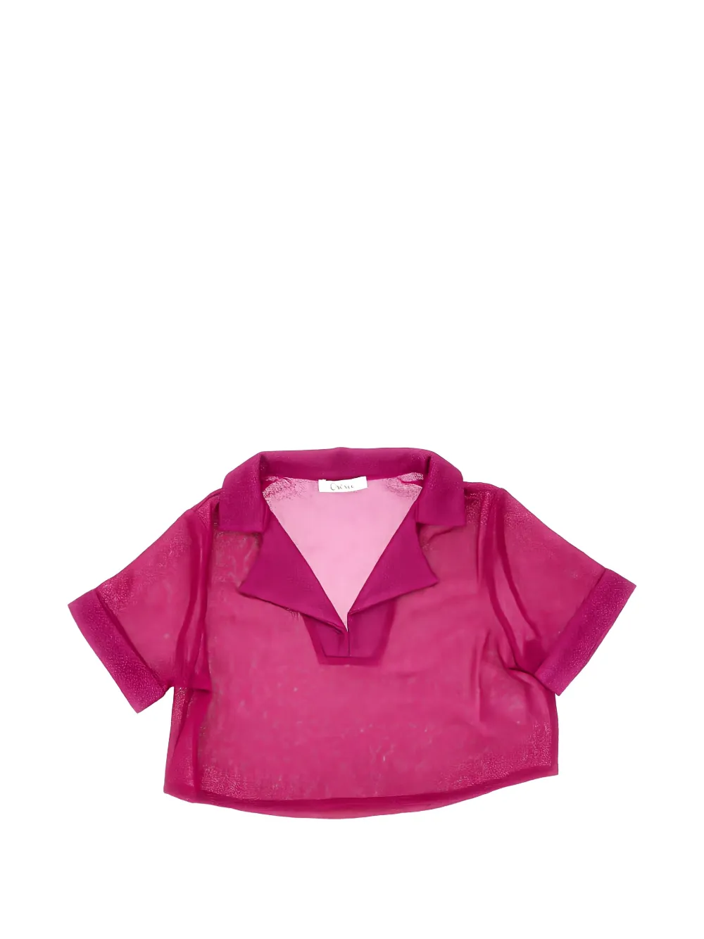 Oseree Kids metallic-finish cropped top - Rosa