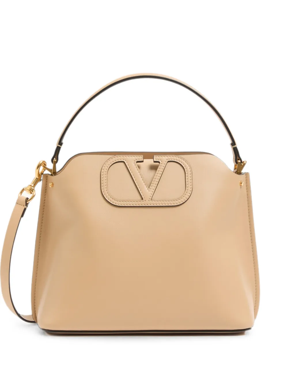 Valentino Garavani Fill Me leather hand bag - Toni neutri