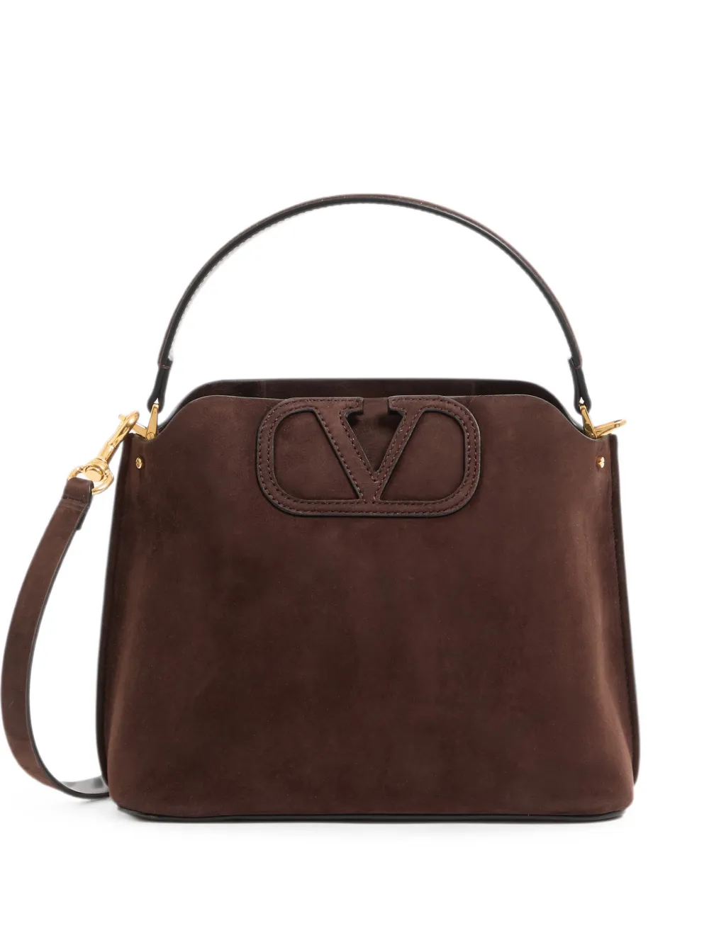 Valentino Garavani Fill Me handbag in suede - Marrone