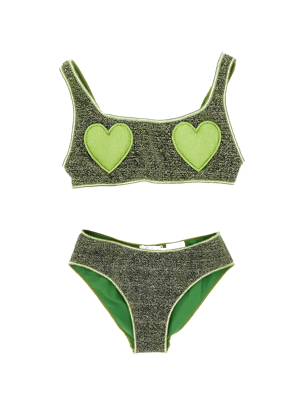 Oseree Kids Lumi heart-patch bikini - Verde