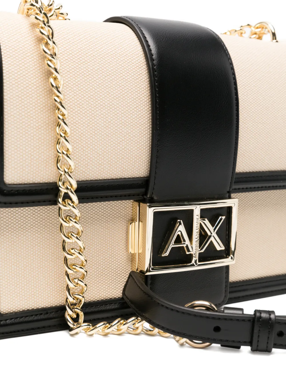 Armani Exchange Crossbodytas met logoplakkaat Beige