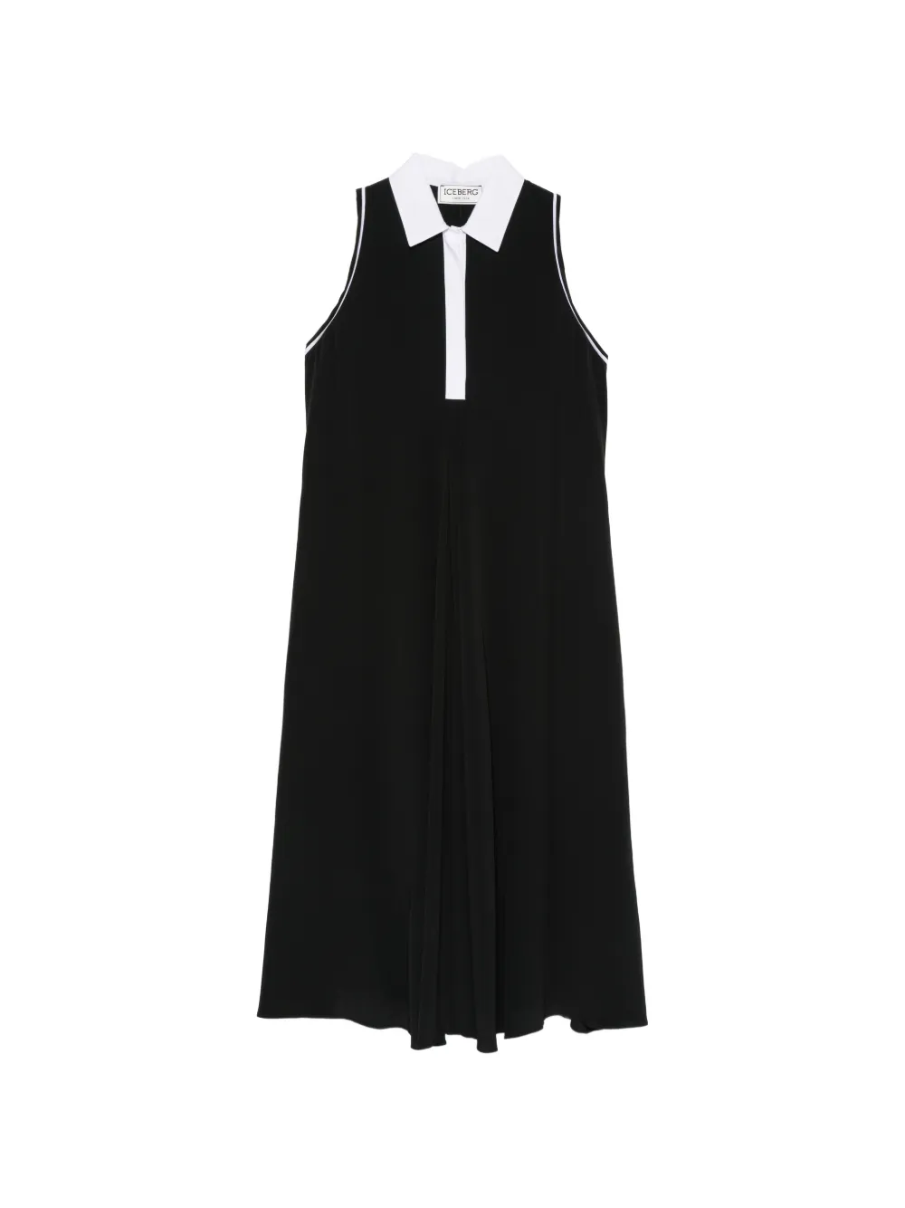 Iceberg sleeveless contrast-collar dress - Nero