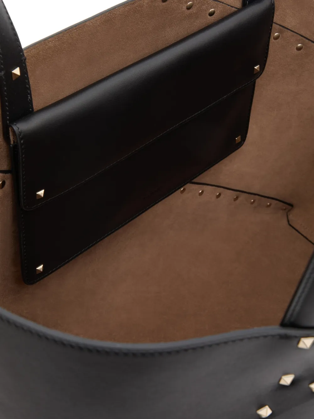 Valentino Garavani Rockstud Wispy calfskin shopping bag Zwart