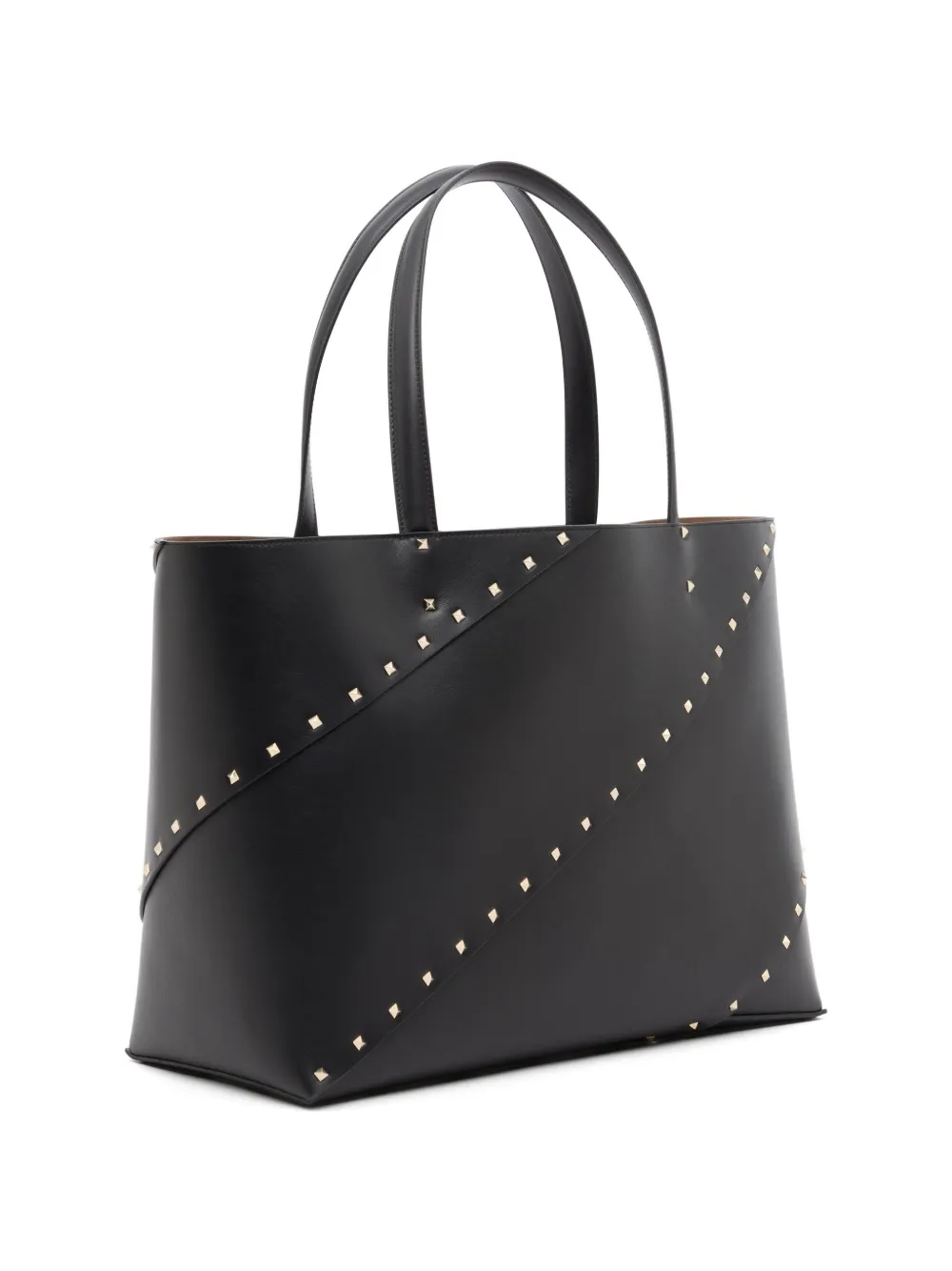 Valentino Garavani Rockstud Wispy calfskin shopping bag Zwart