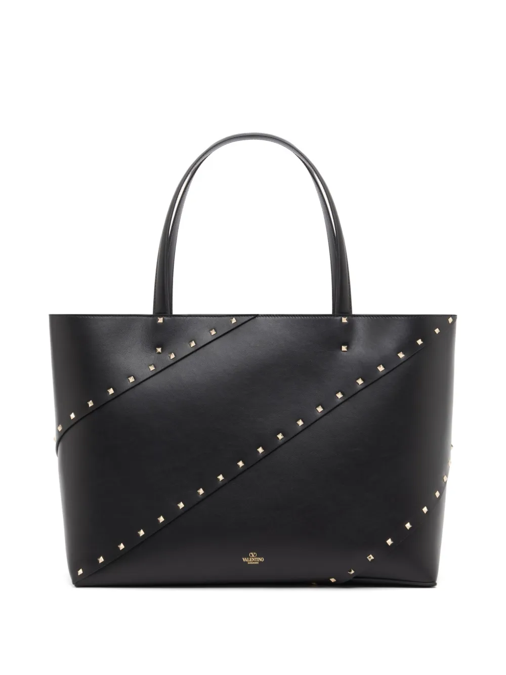 Valentino Garavani Rockstud Wispy calfskin shopping bag Zwart