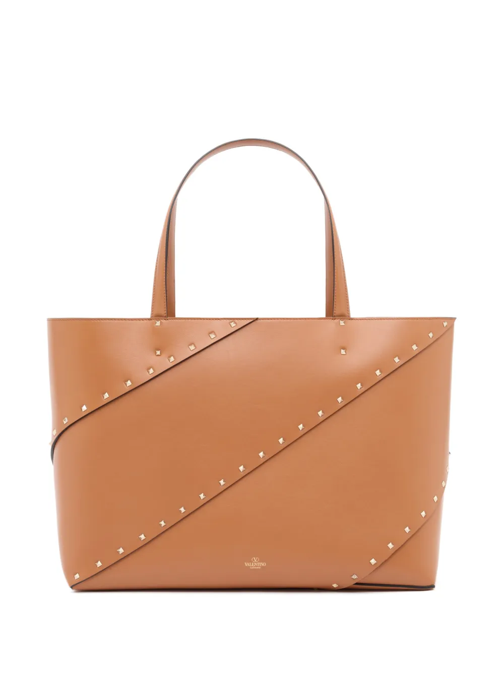 Valentino Garavani Rockstud Wispy calfskin shopping bag - Braun