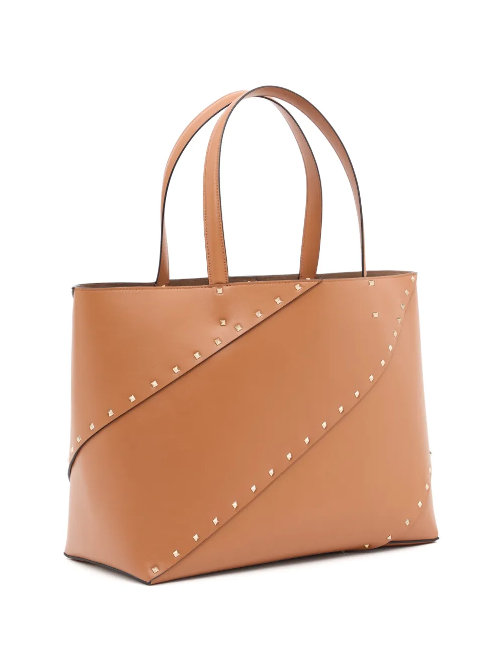 Valentino Garavani Rockstud Wispy calfskin shopping bag Bruin