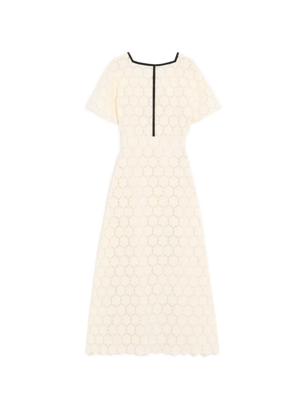 Valentino Garavani midi dress in Fleurs à Jours cotton - Nude