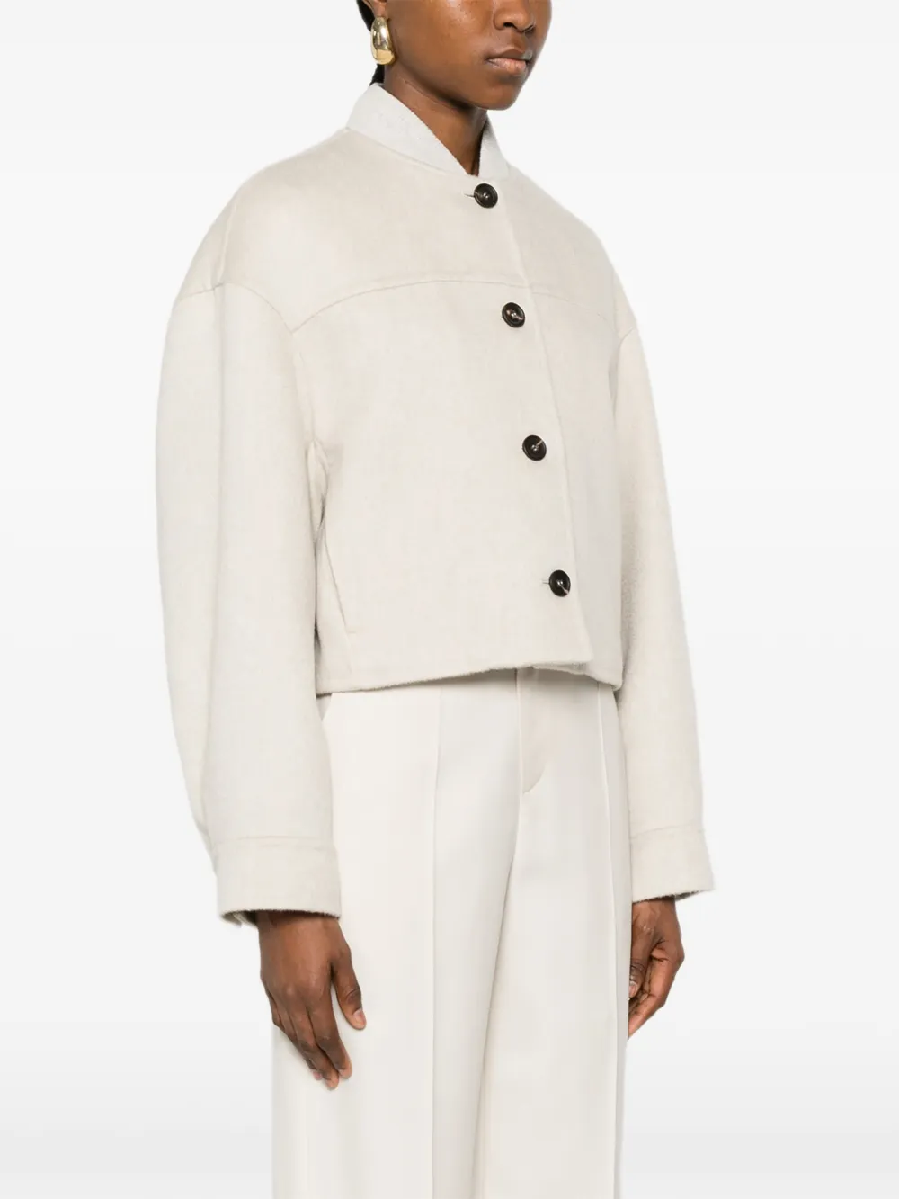 Brunello Cucinelli Jack met knoopsluiting Beige
