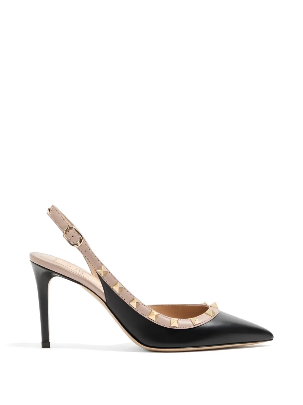 Valentino Garavani Rockstud kalfsleren slingback pumps 85 mm Zwart