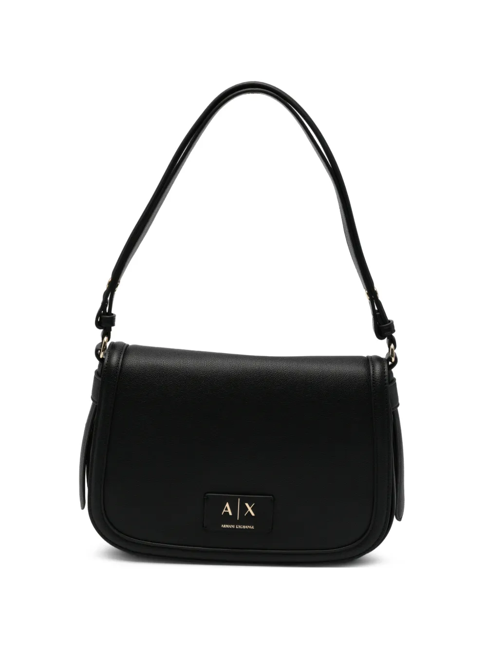 Armani Exchange logo-plaque leather shoulder bag - Nero
