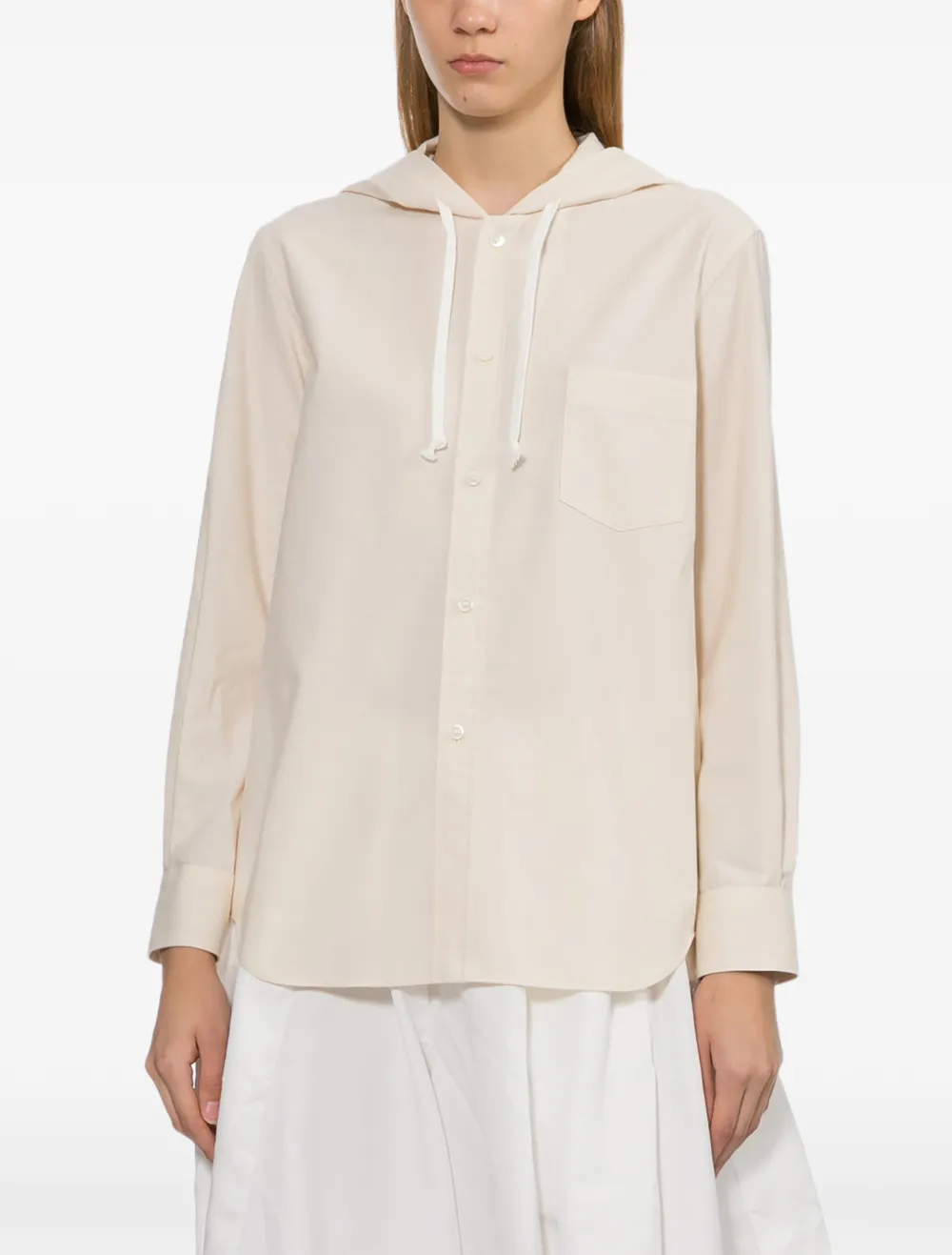 Comme Des Garçons dichtgeknoopt shirt Beige
