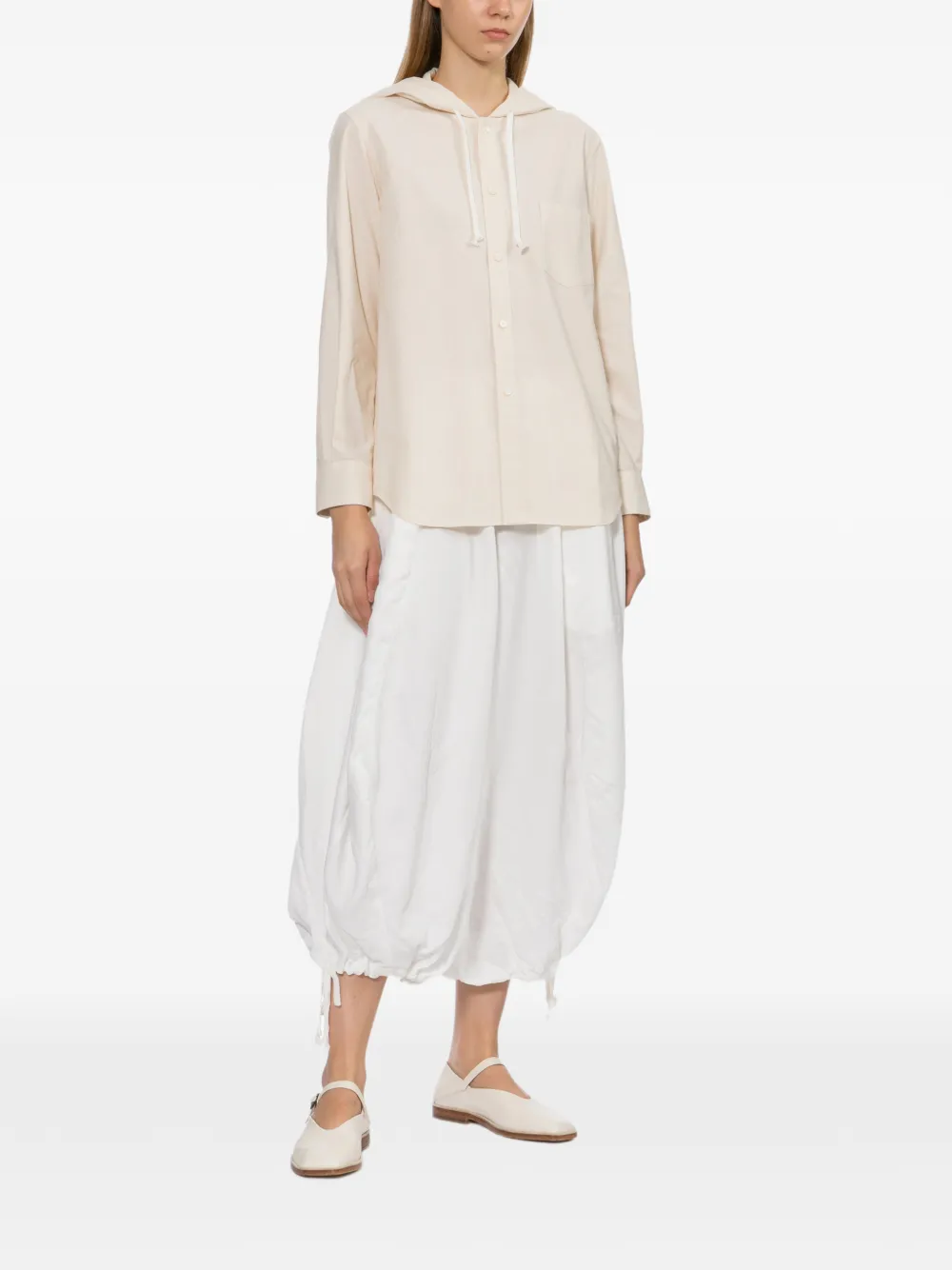 Comme Des Garçons dichtgeknoopt shirt Beige