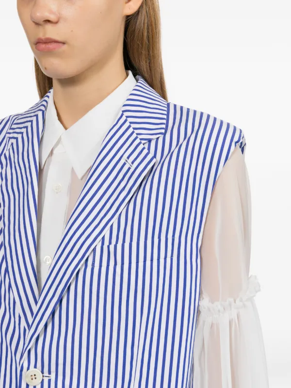 X*X様 INDIGO STRIPE WAIST COAT”MADE IN IT Comme Des Garçons Comme Des Garçons Striped Waistcoat | Blue