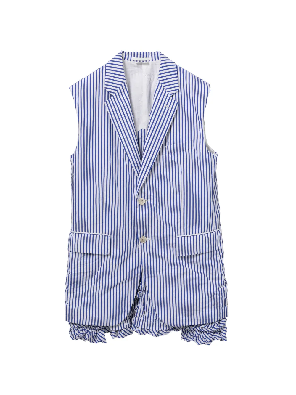 Comme Des Garçons Striped Waistcoat In Blue