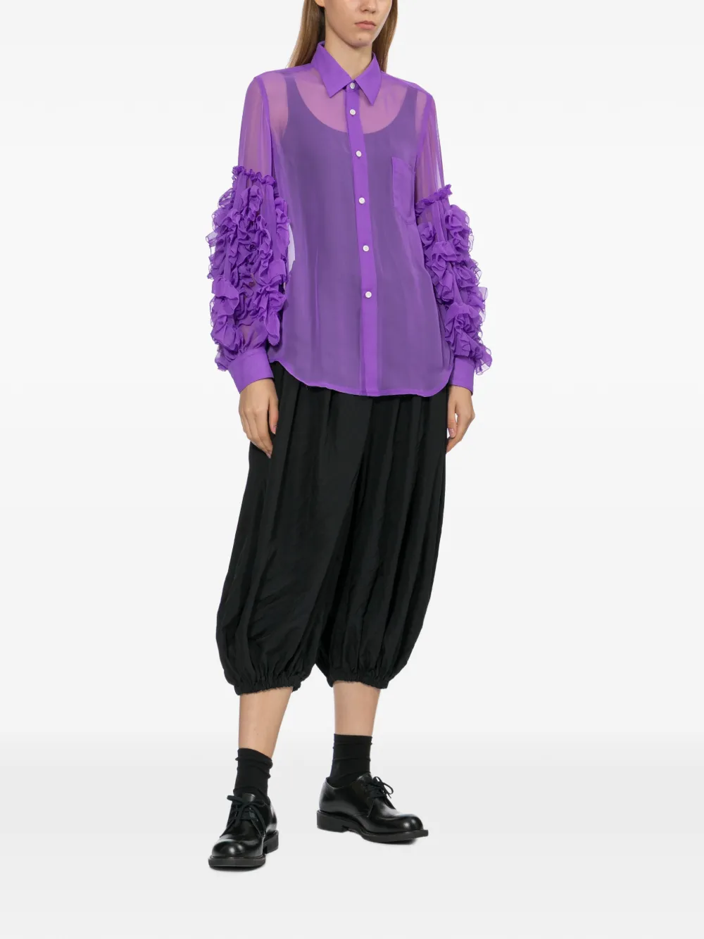 Comme Des Garçons Comme Des Garçons Overhemd met ruches Paars