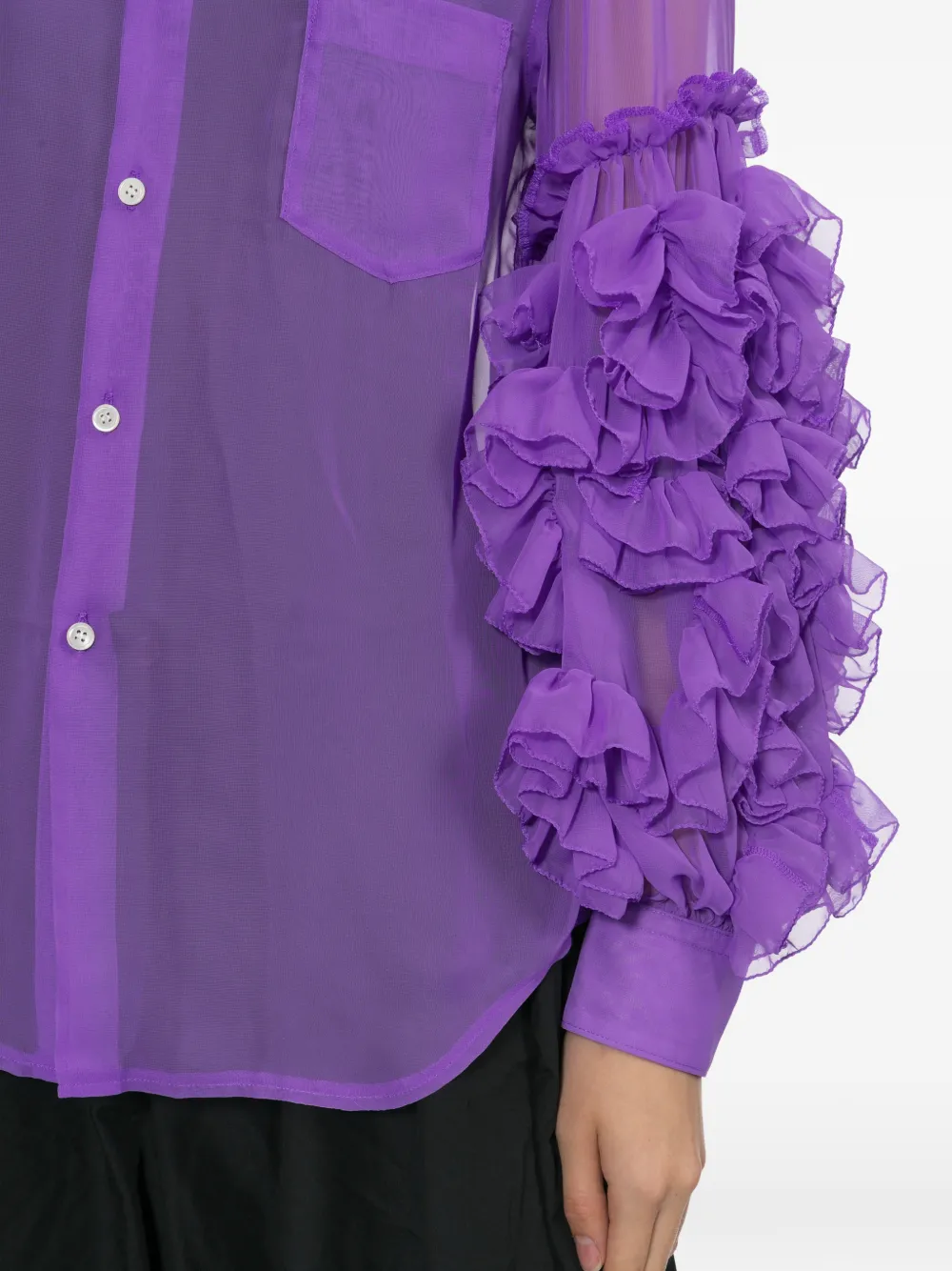 Comme Des Garçons Comme Des Garçons Overhemd met ruches Paars