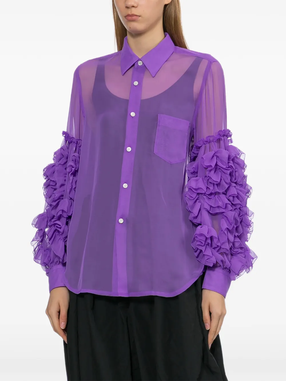 Comme Des Garçons Comme Des Garçons Overhemd met ruches Paars