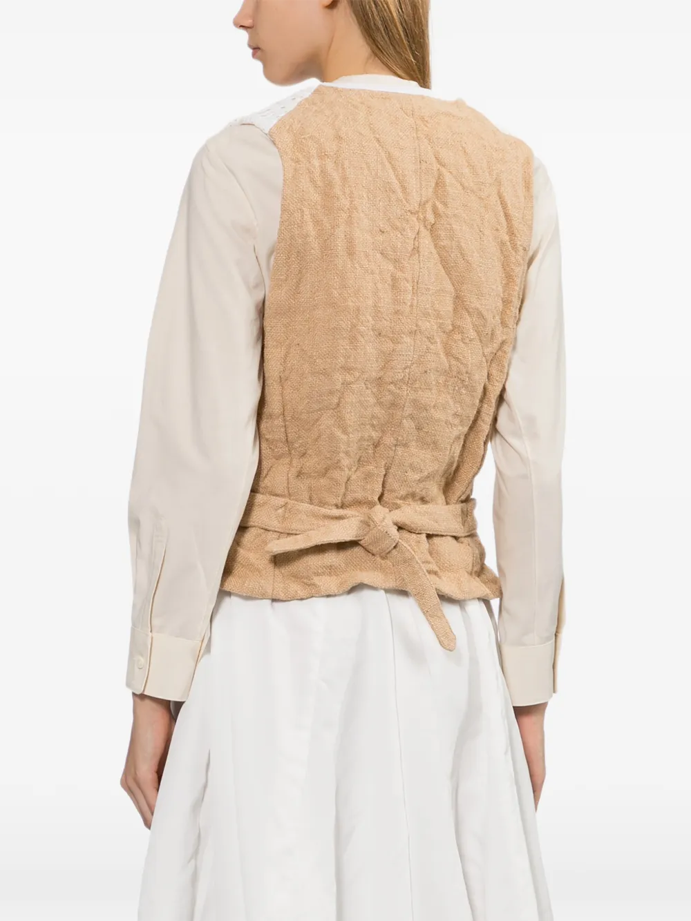 Comme Des Garçons Top met geborduurde bloemen Wit