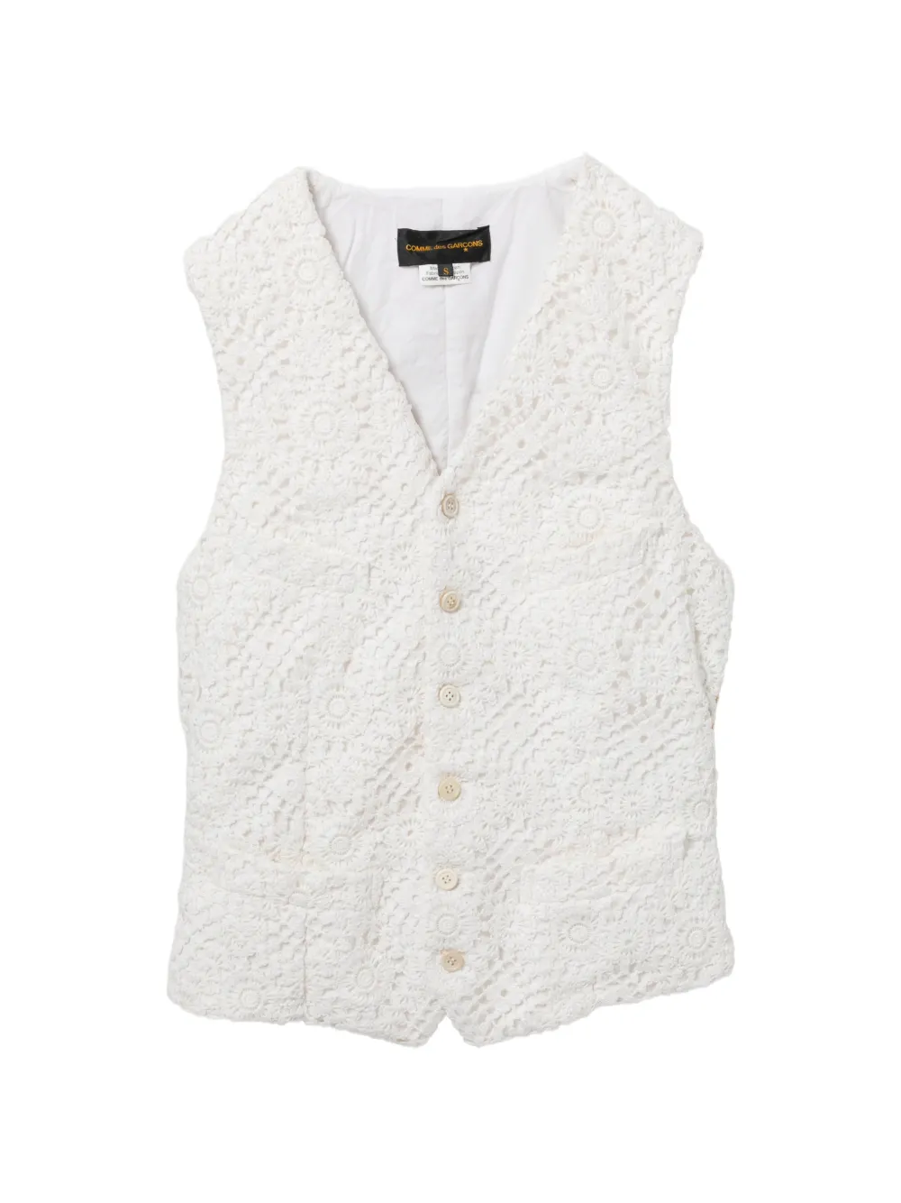 Comme Des Garçons floral-embroidered vest - Weiß
