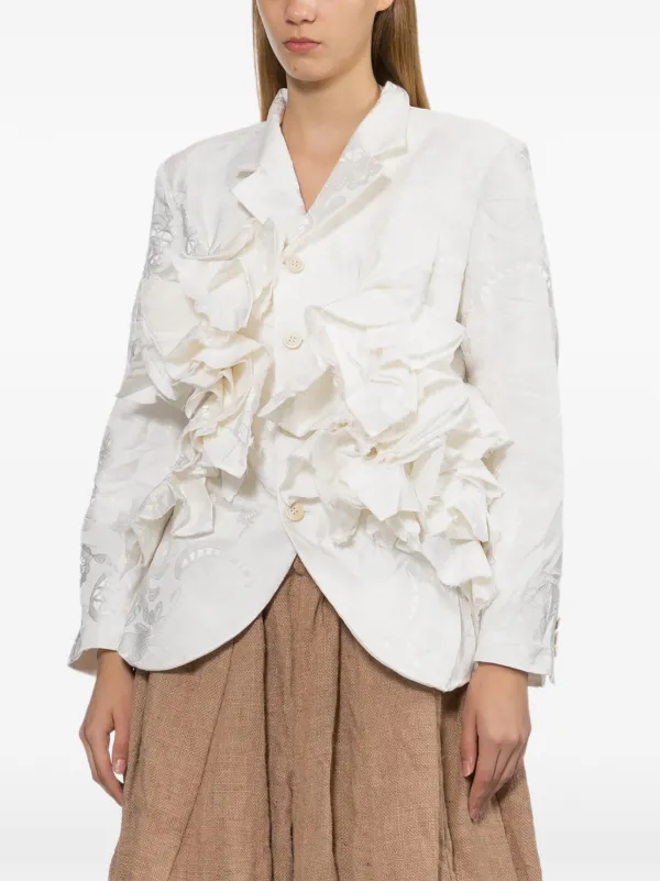 Comme Des Garçons ラッフル ジャケット | ホワイト | FARFETCH JP