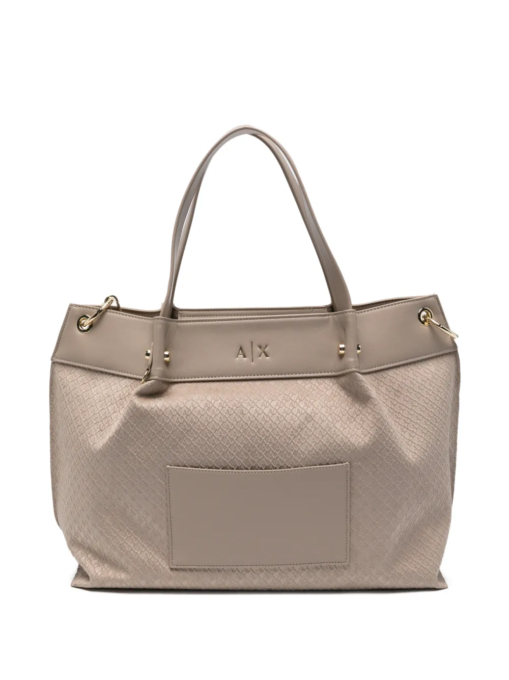 Armani Exchange monogram-embossed leather tote bag - Toni neutri
