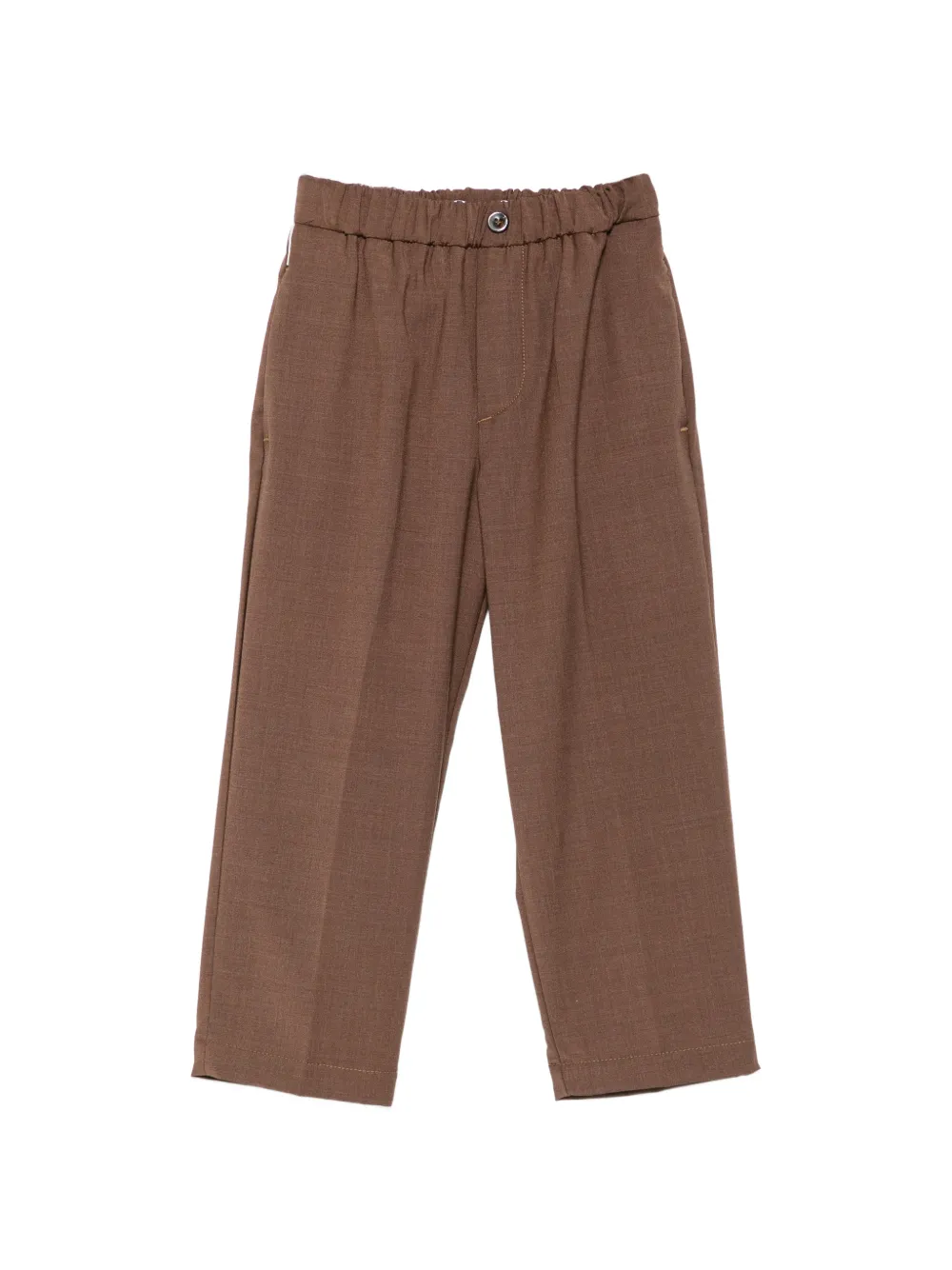 michael coal elasticated-waistband pressed-crease trousers - Marrone