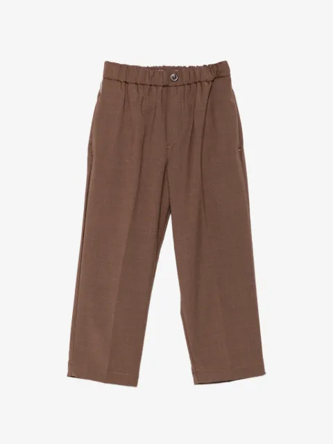 michael coal elasticated-waistband pressed-crease trousers