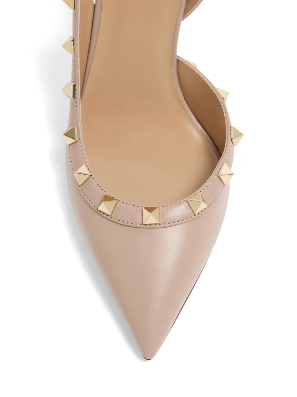 Valentino Garavani Rockstud kalfsleren slingback pumps 85 mm Beige