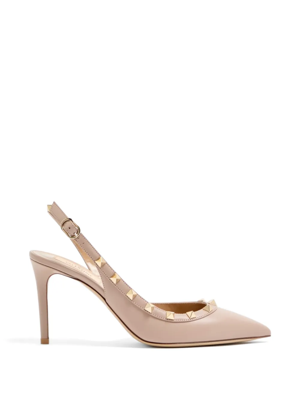 Valentino Garavani Rockstud kalfsleren slingback pumps 85 mm Beige