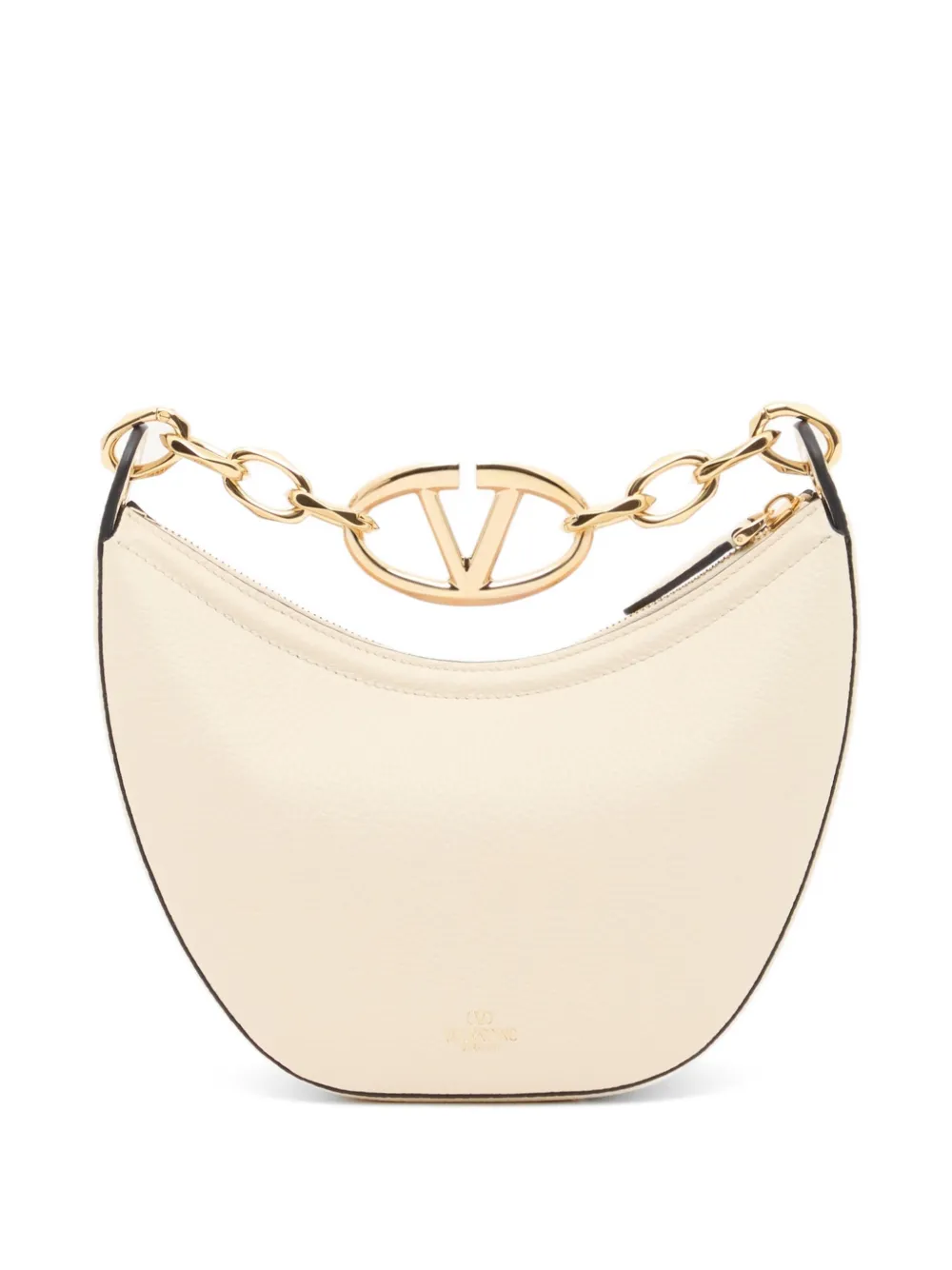 Valentino Garavani mini VLogo Moon bag in grainy calfskin with chain