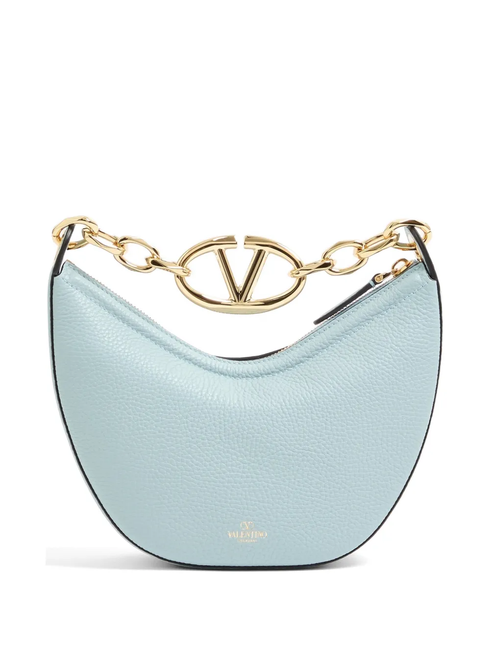Valentino Garavani Borsa a spalla VLogo Moon mini in pelle di vitello con catena - Blu