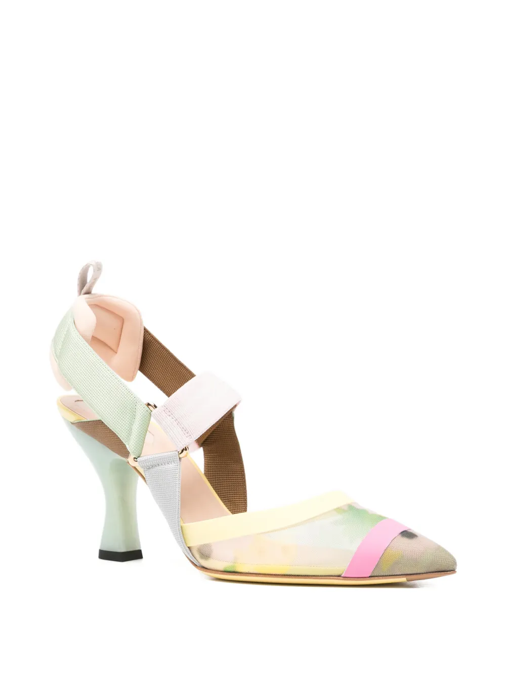 FENDI Colibrì mesh pumps Beige