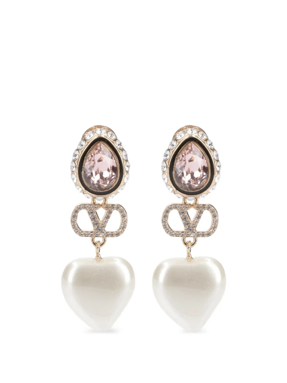 Valentino Garavani VLogo Signature crystal-embellished earrings - Gold
