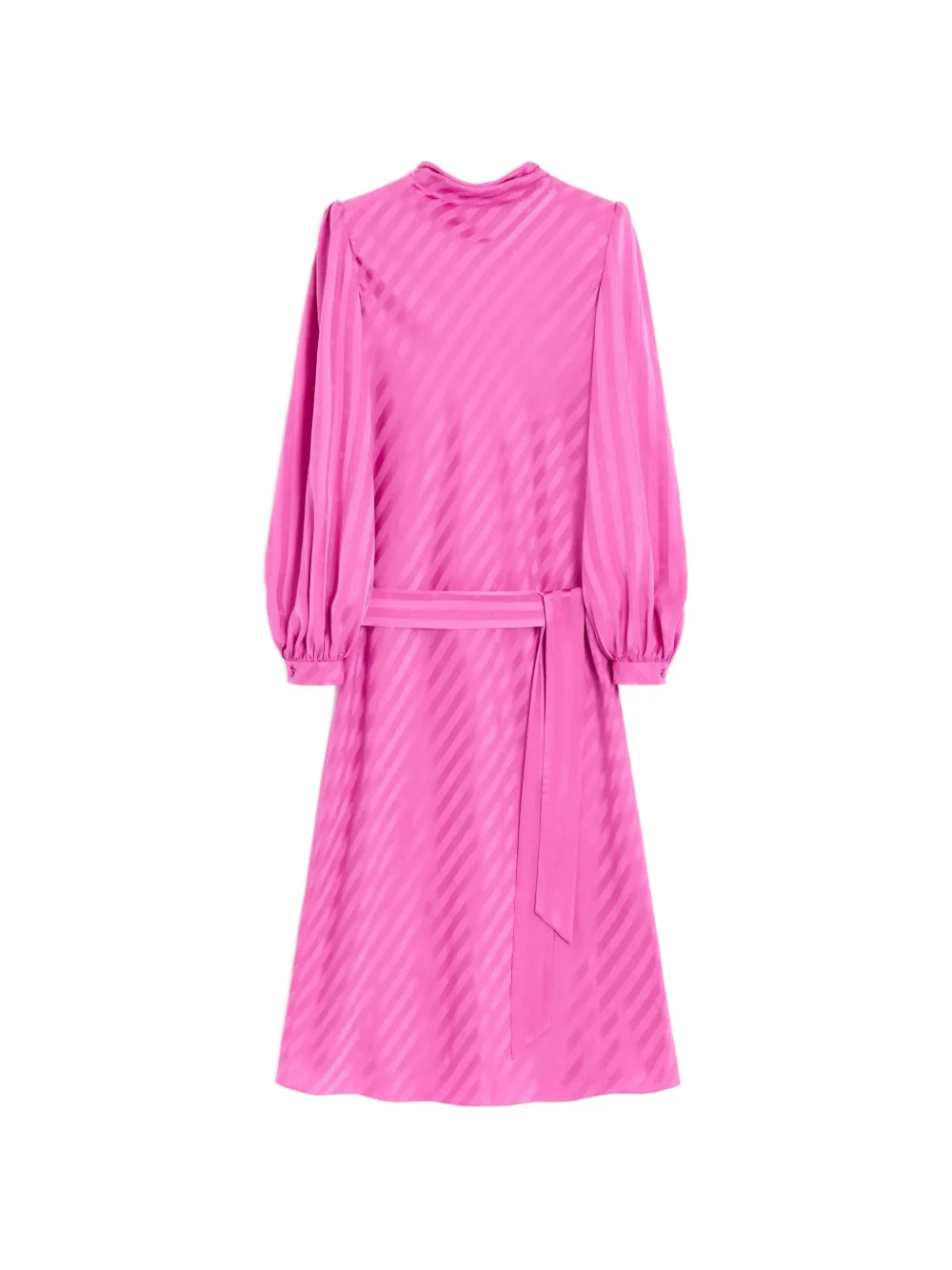 Valentino Garavani midi dress in shiny-matte jacquard with logo-stripe - Rosa
