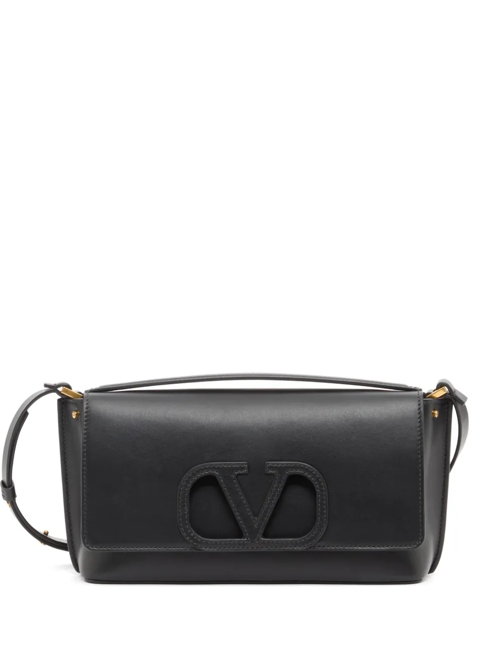 Valentino Garavani Borsa a spalla Fill Me In in pelle di vitello - Nero