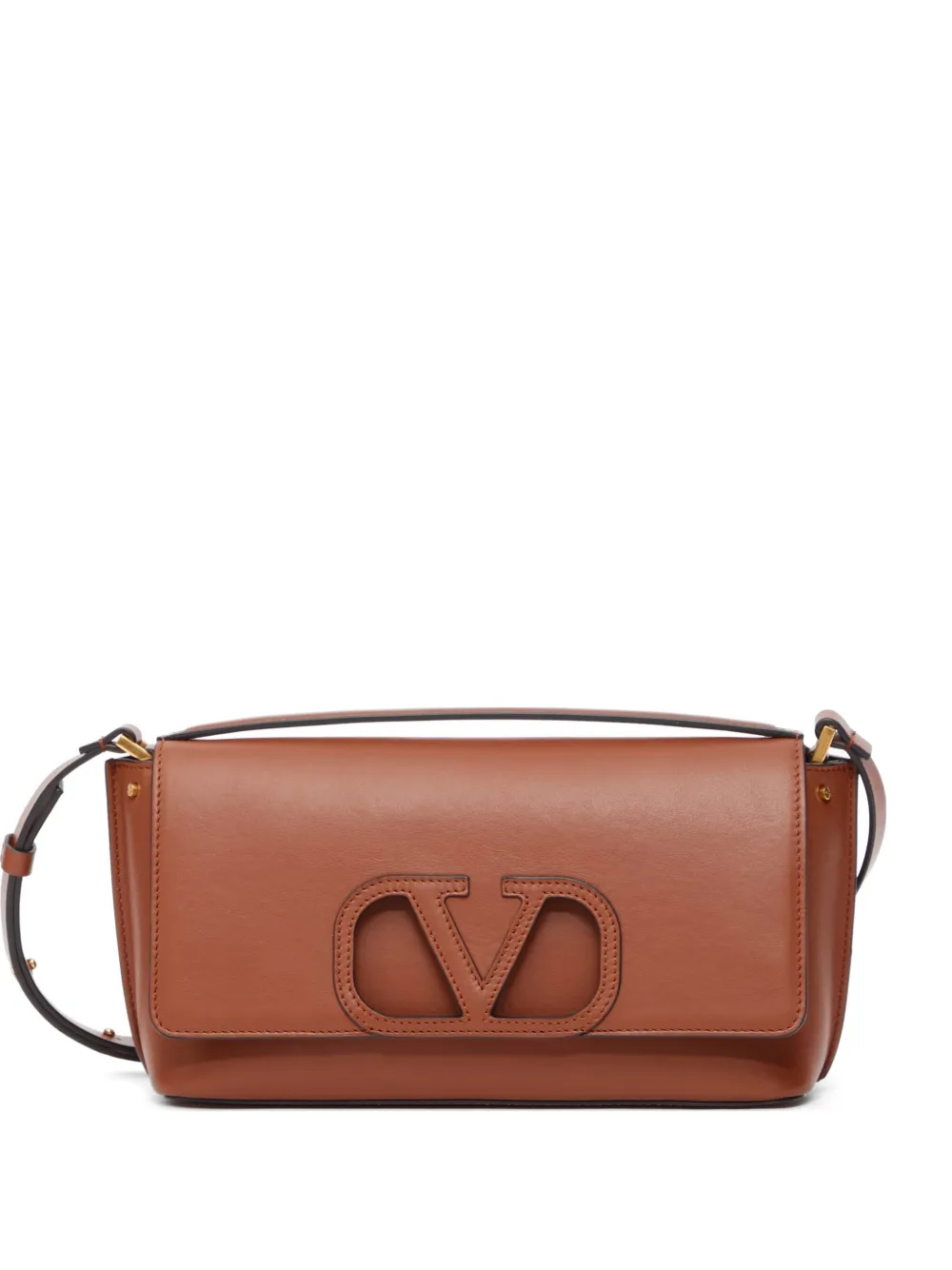 Valentino Garavani Fill Me In shoulder bag in calfskin - Marrone